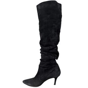 Stuart Weitzman Lafayette Black Suede Slouchy Over the Knee Boots Women’s Size 7